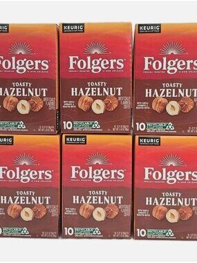 Folgers Toasty Hazelnut Flavored Coffee Keurig K-Cup 6-PACK 60 Pods
